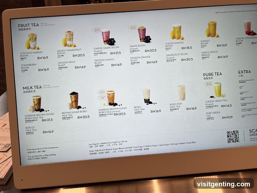 Heytea Menu Display