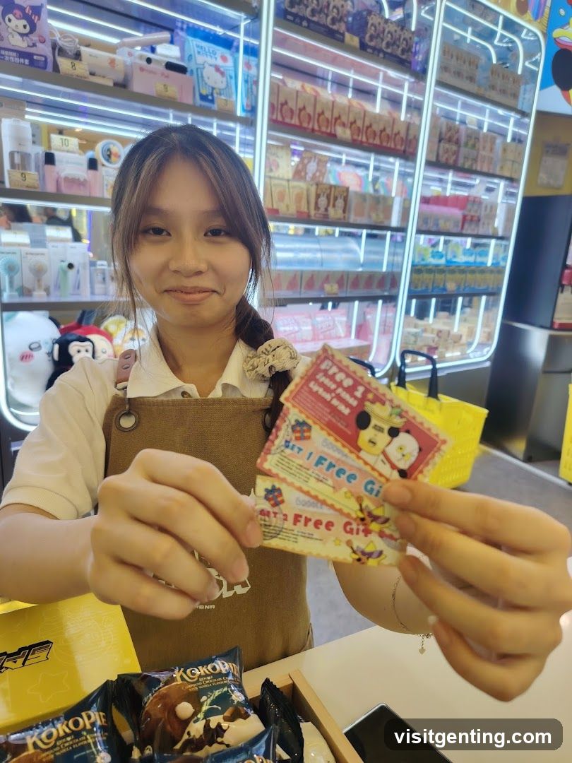 Store Interior with Staff Holding Promotional Material