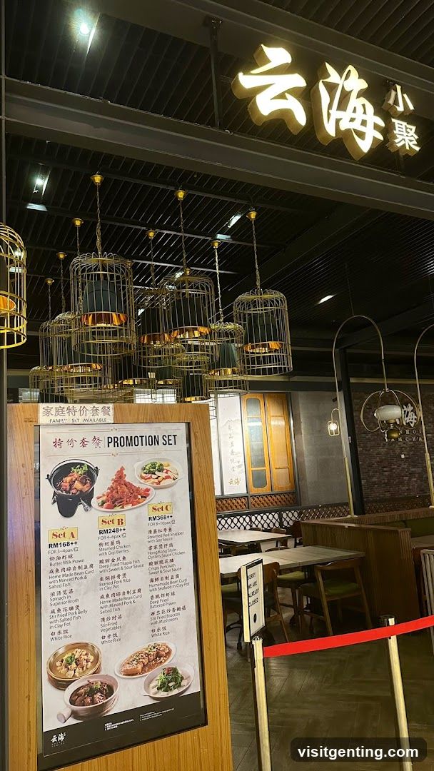 Restaurant Interior with Promotional Signage