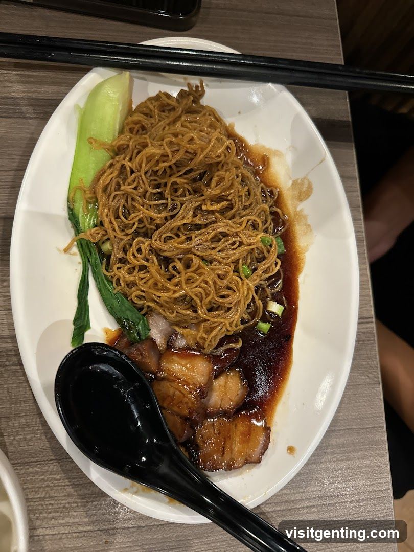 Noodle Dish with Pork and Greens