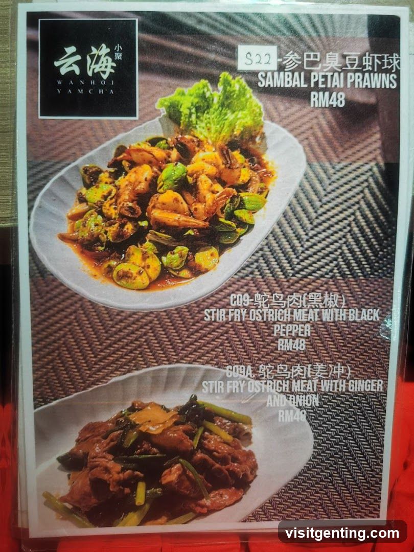 Wanhoi Yamcha Menu