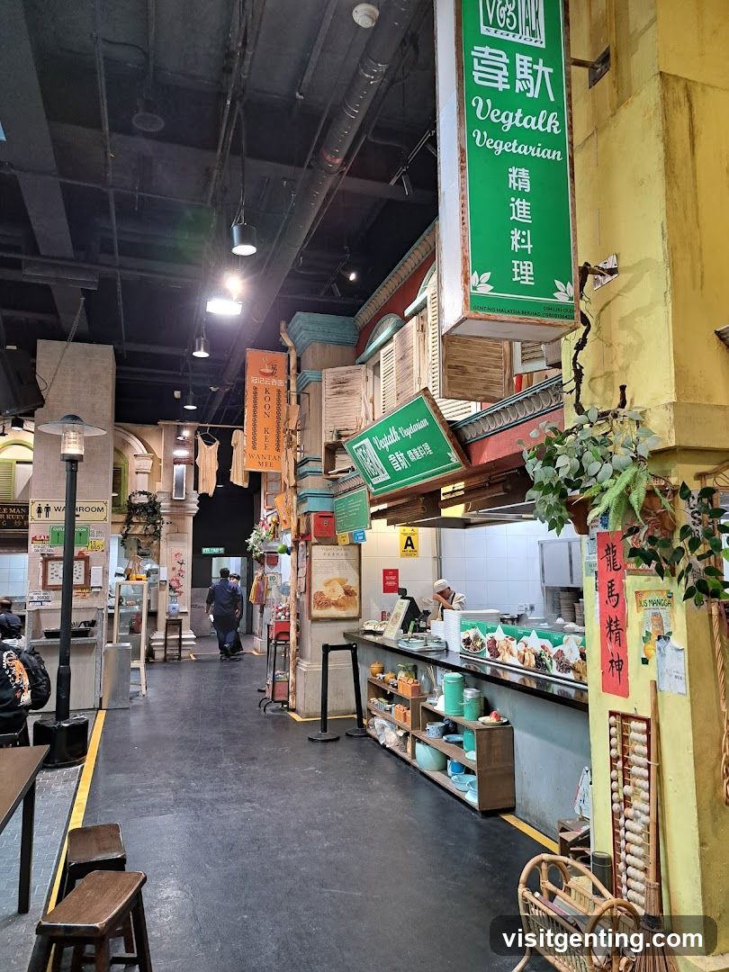 Interior of a food court or market stall area