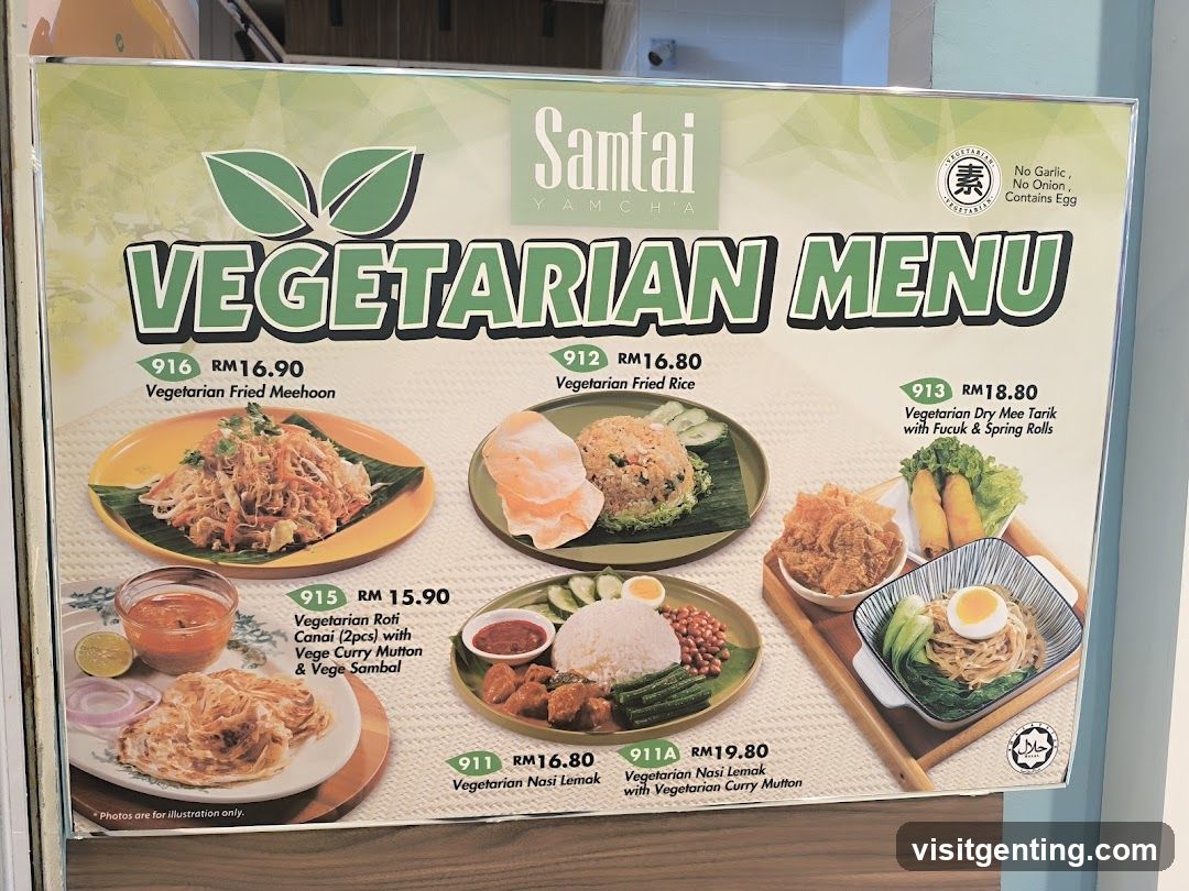 Samtai Yamcha Vegetarian Menu