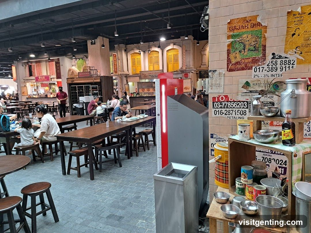 Interior of a food court