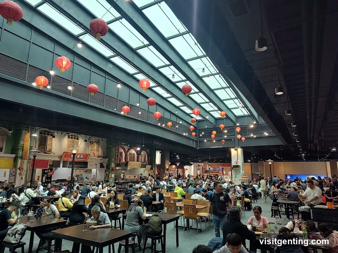 Interior dining area with multiple food stalls