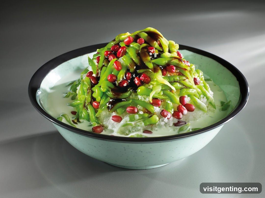 Green-colored dessert in bowl
