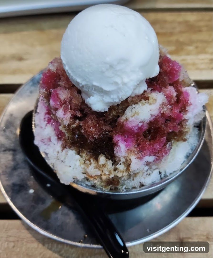 Bibimbap-style dessert with ice cream
