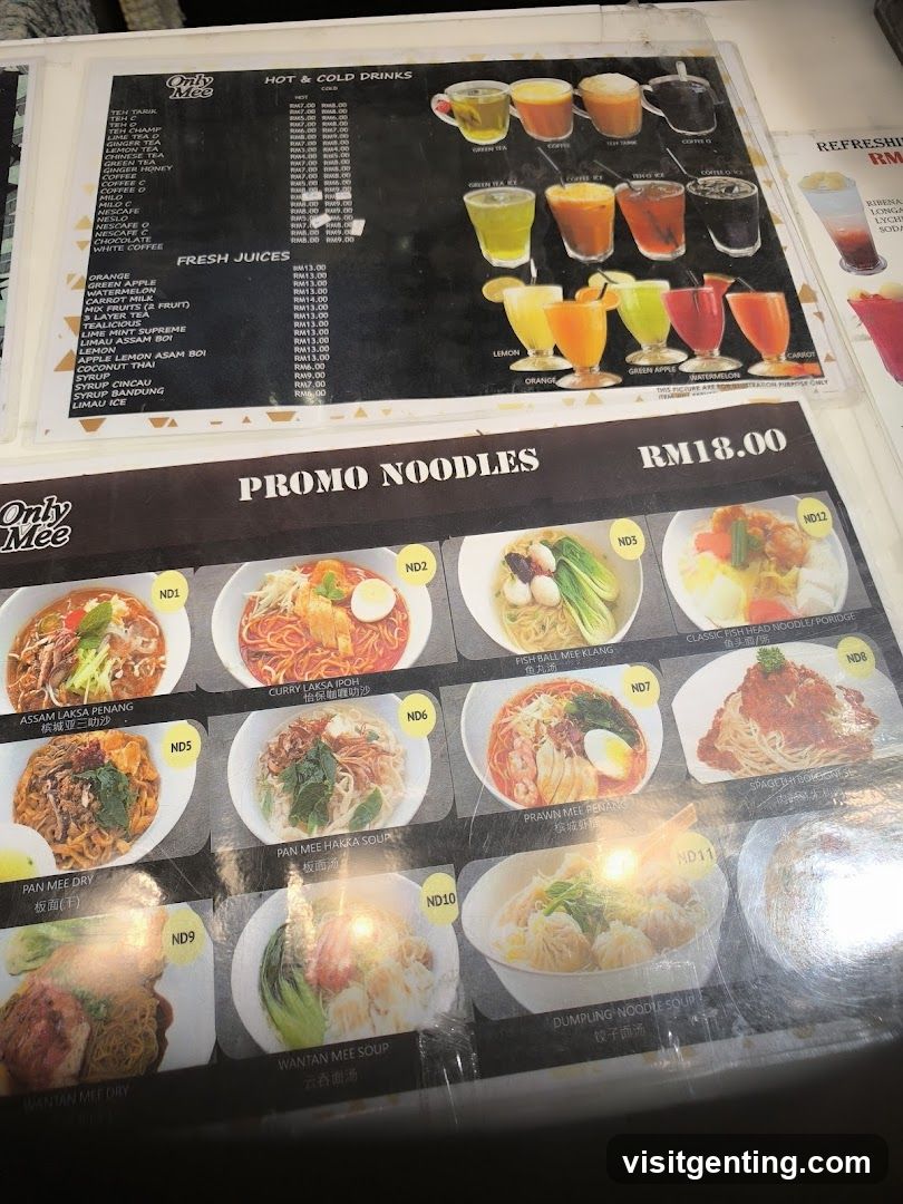 Only Mee Menu