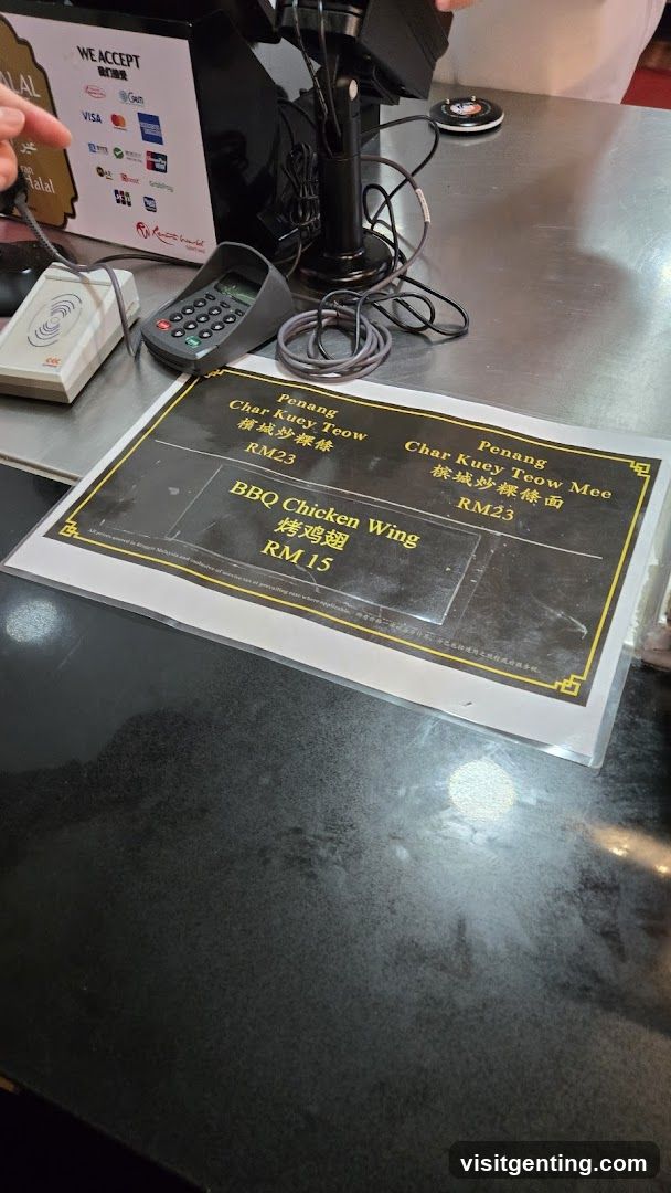 Cashier Counter with Payment Terminal and Menu Display