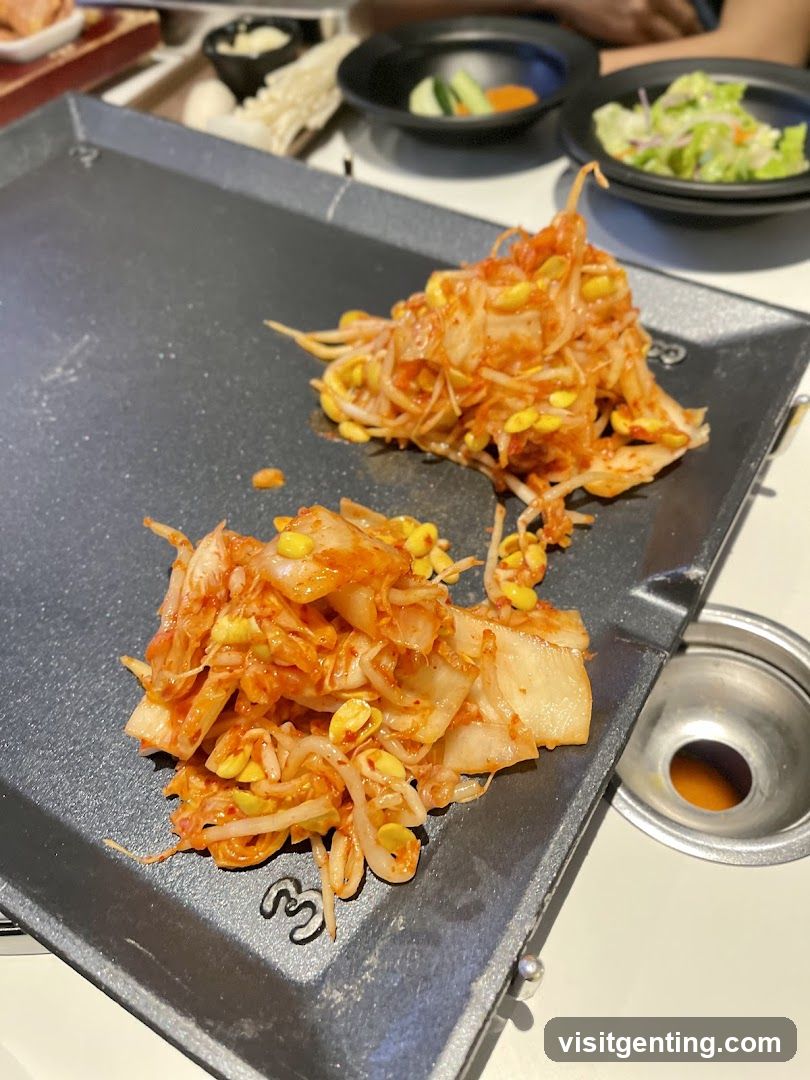 Grilled Kimchi on Plate