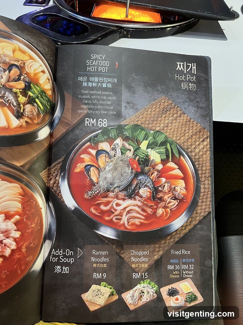 Spicy Seafood Hot Pot Menu