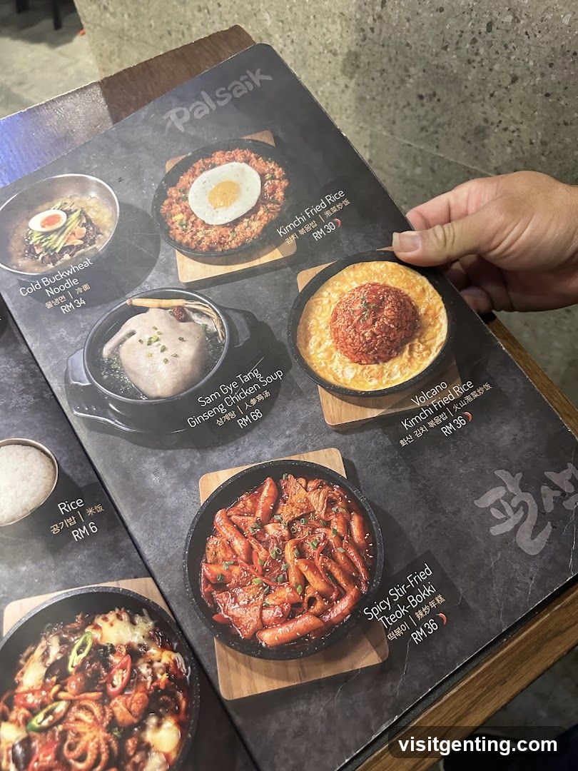 PalsaiK Menu