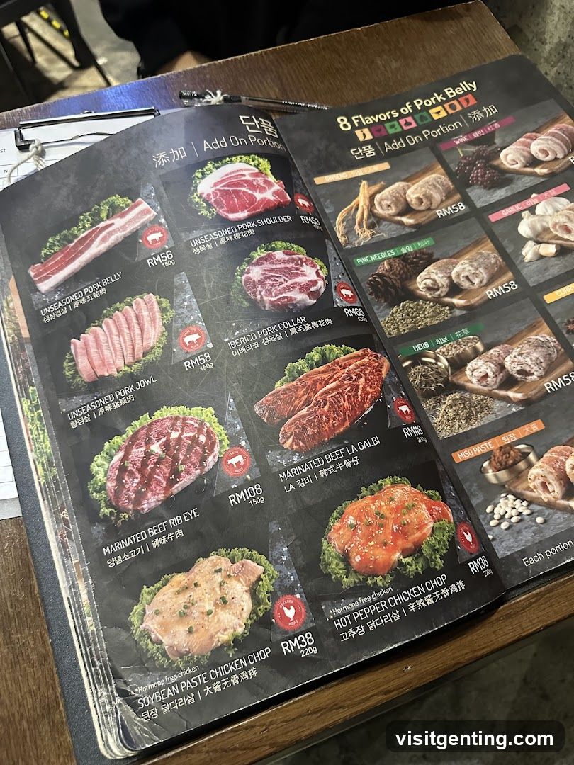 Add On Portion Menu