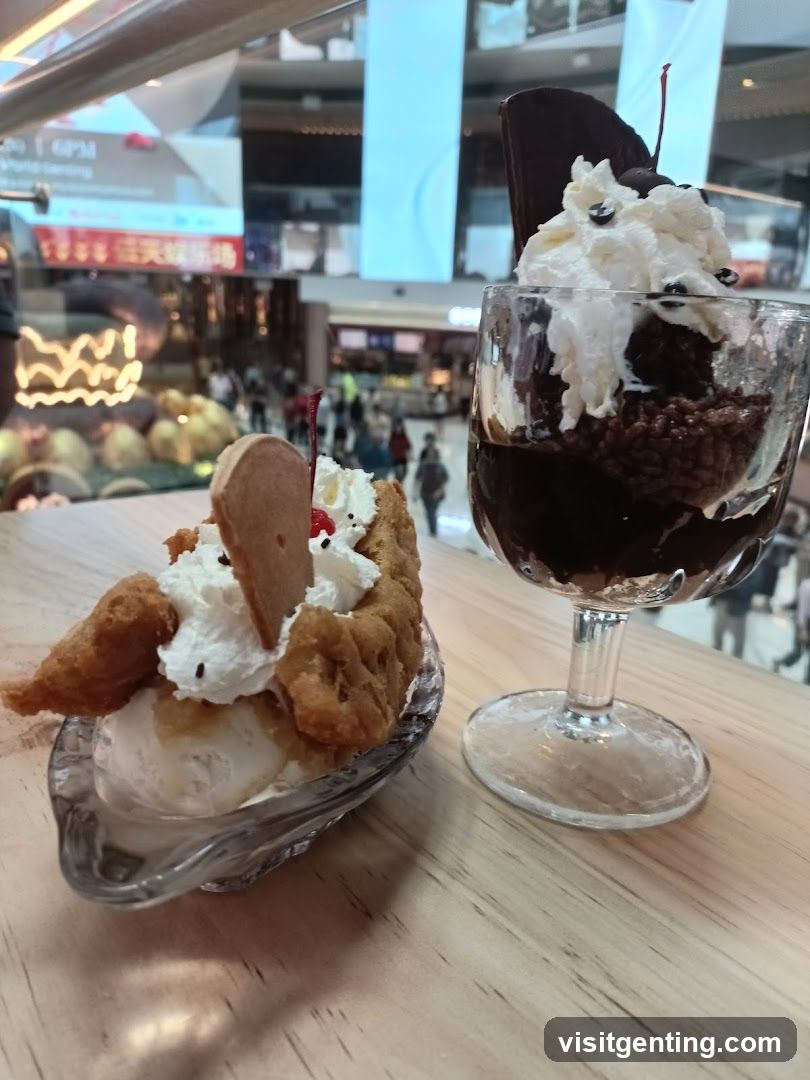 Ice Cream Desserts in Mall Setting