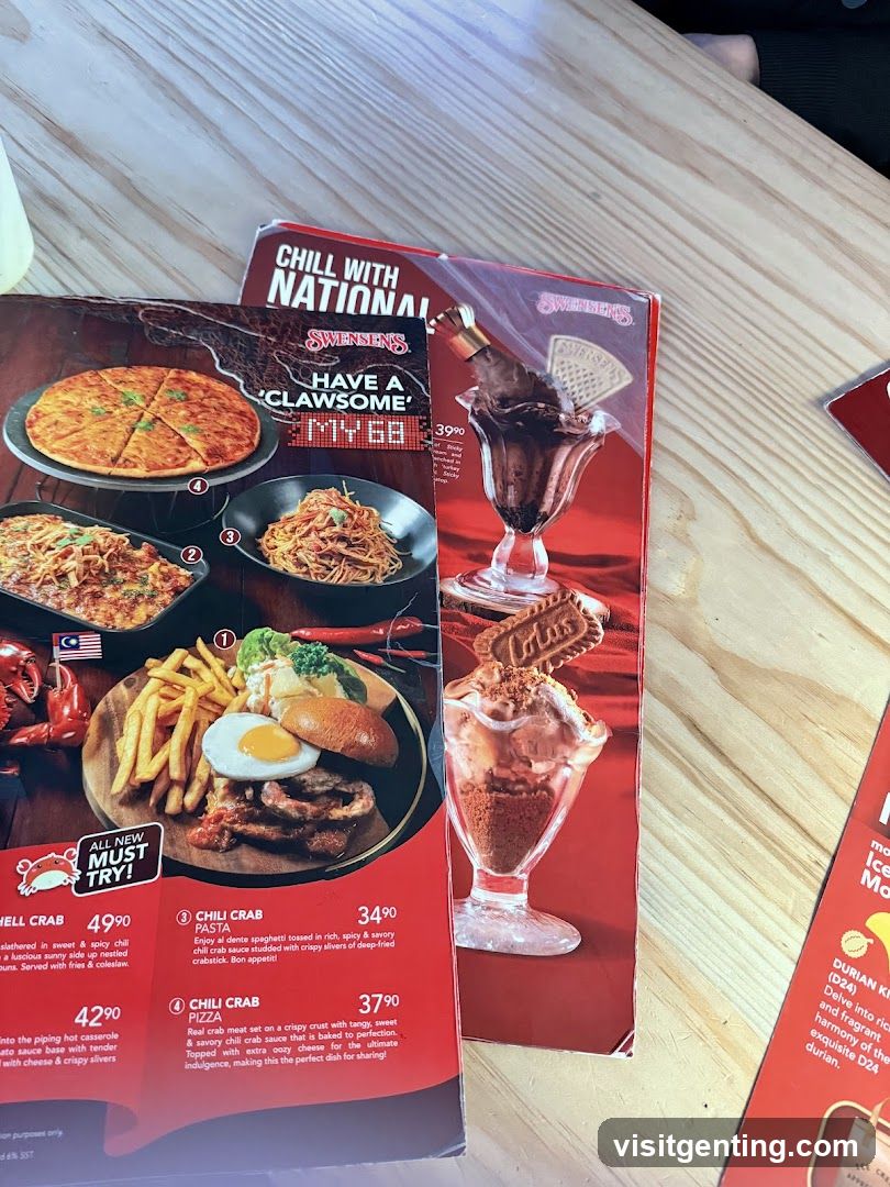 Swensens Menu and Promotional Material