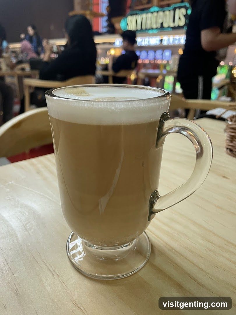 Coffee in a glass mug on wooden table
