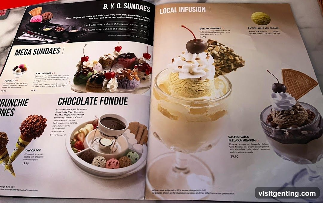 Ice Cream Menu
