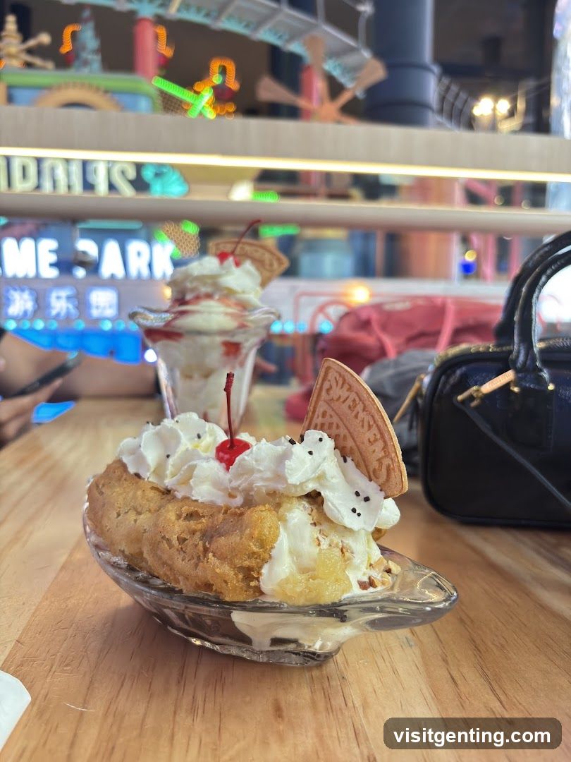 Ice Cream Dessert in Theme Park Setting