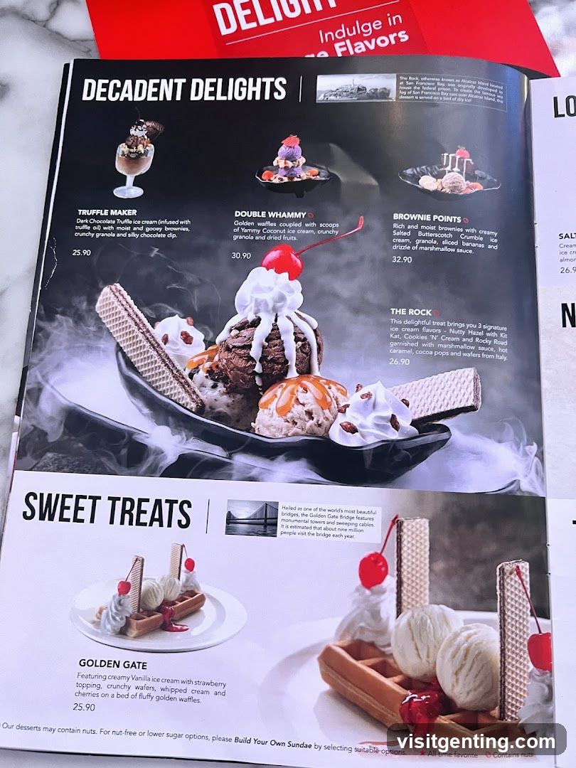 Decadent Delights & Sweet Treats Menu