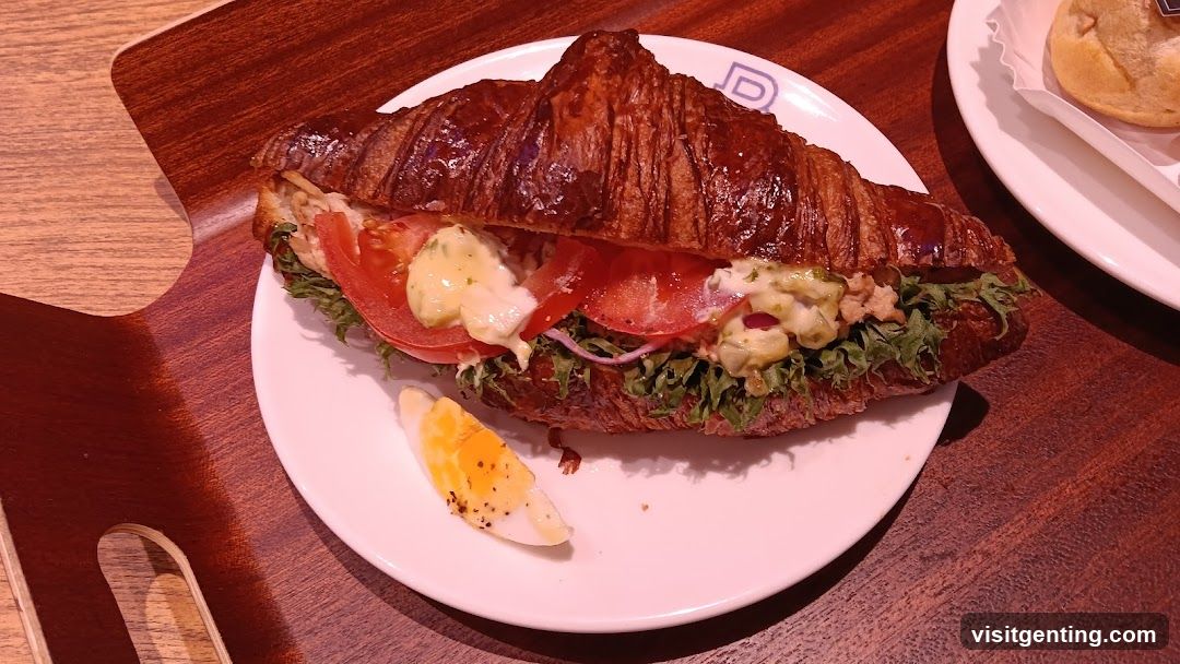 Croissant Sandwich on Plate