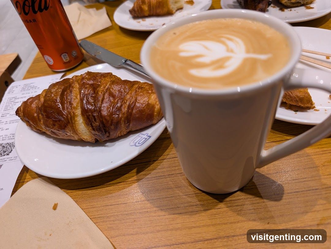 Coffee and Croissant at Café