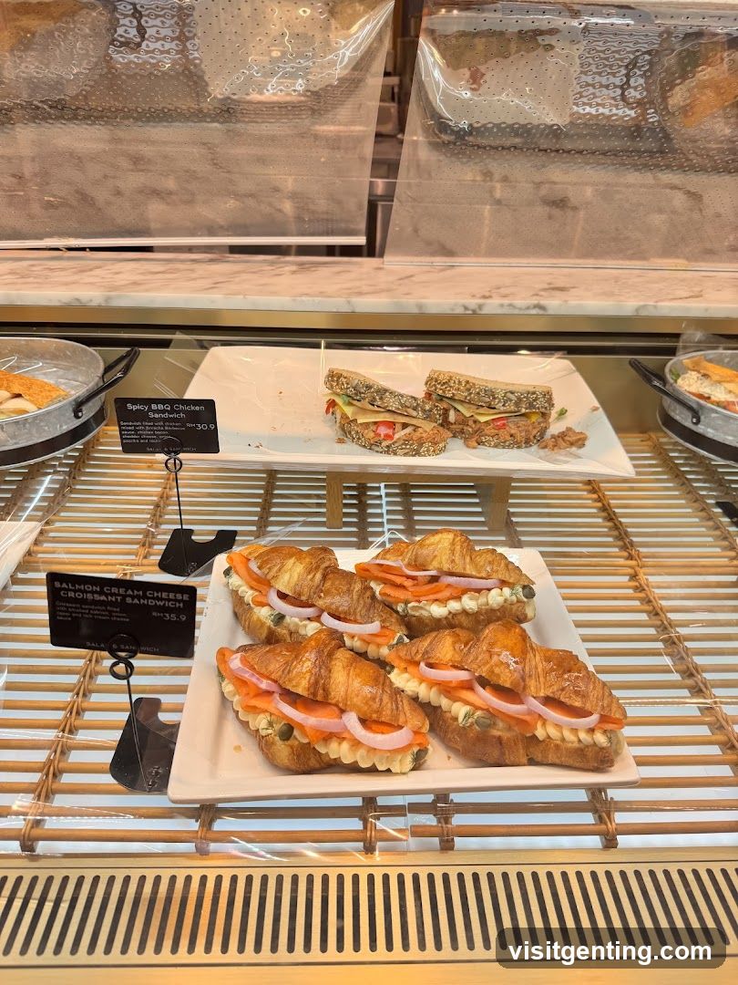 Sandwich Display in Bakery or Cafe