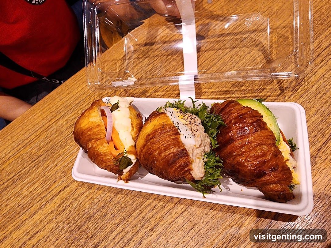 Croissant Sandwiches on Wooden Table