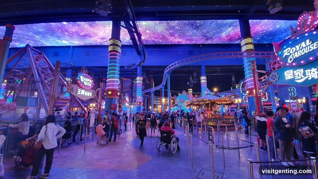 Amusement Park Interior at Night