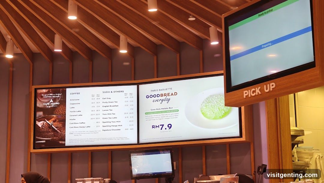 Digital Menu Display in Coffee Shop
