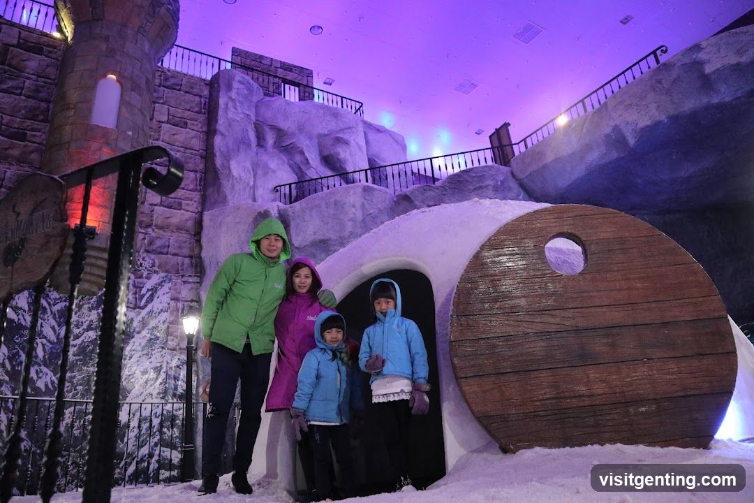 Family at Indoor Snow Theme Park