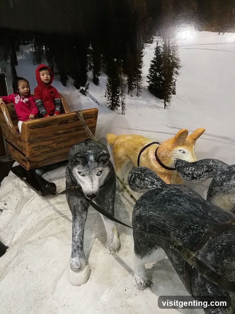 Children in Snowy Display
