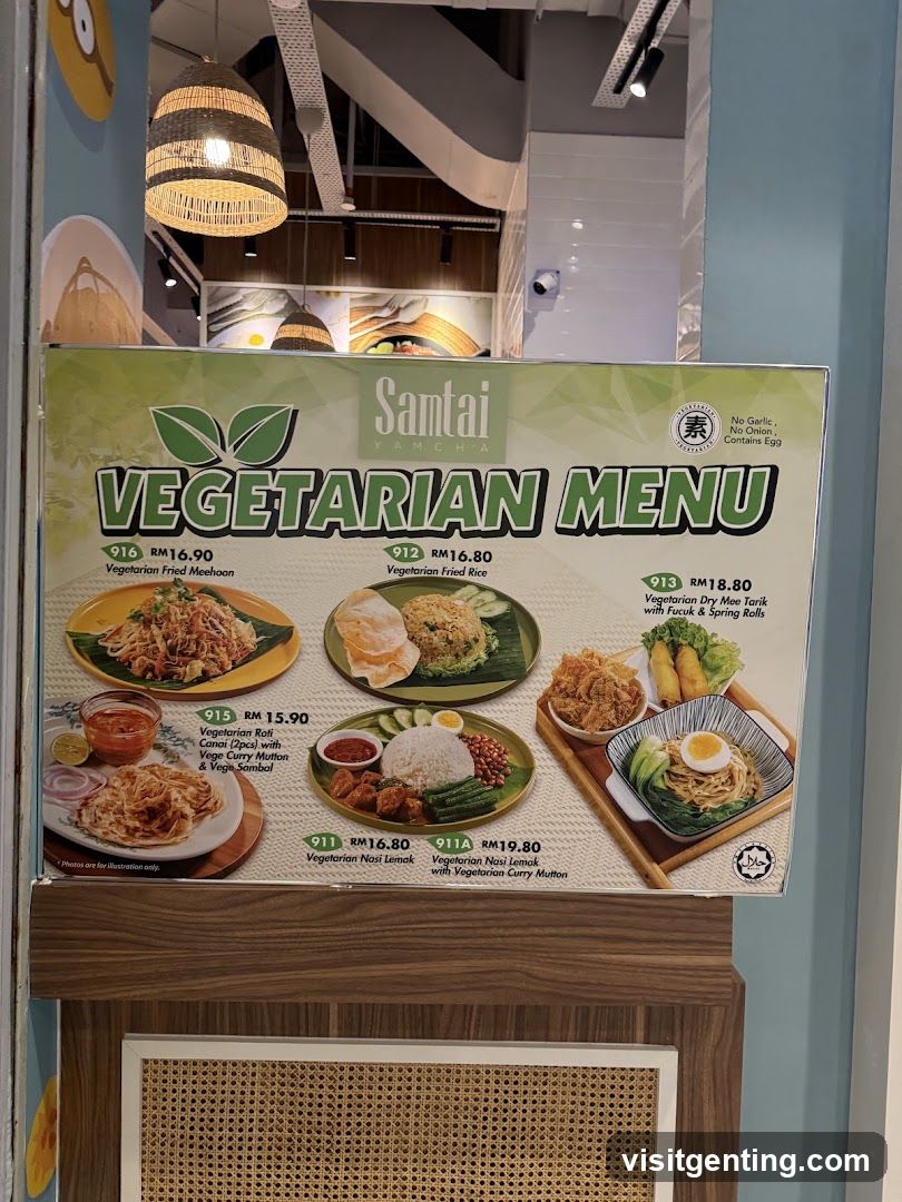 Samtai Vegetarian Menu