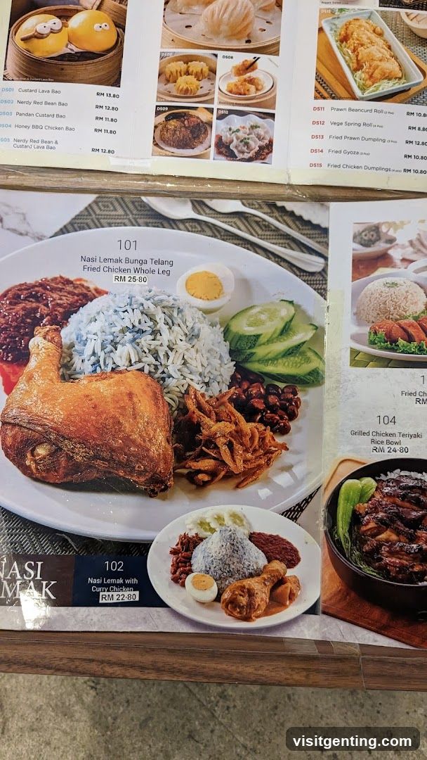 Nasi Lemak Menu Page