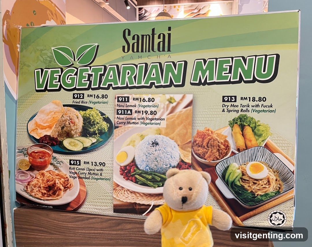Samtai Yam Cha Vegetarian Menu