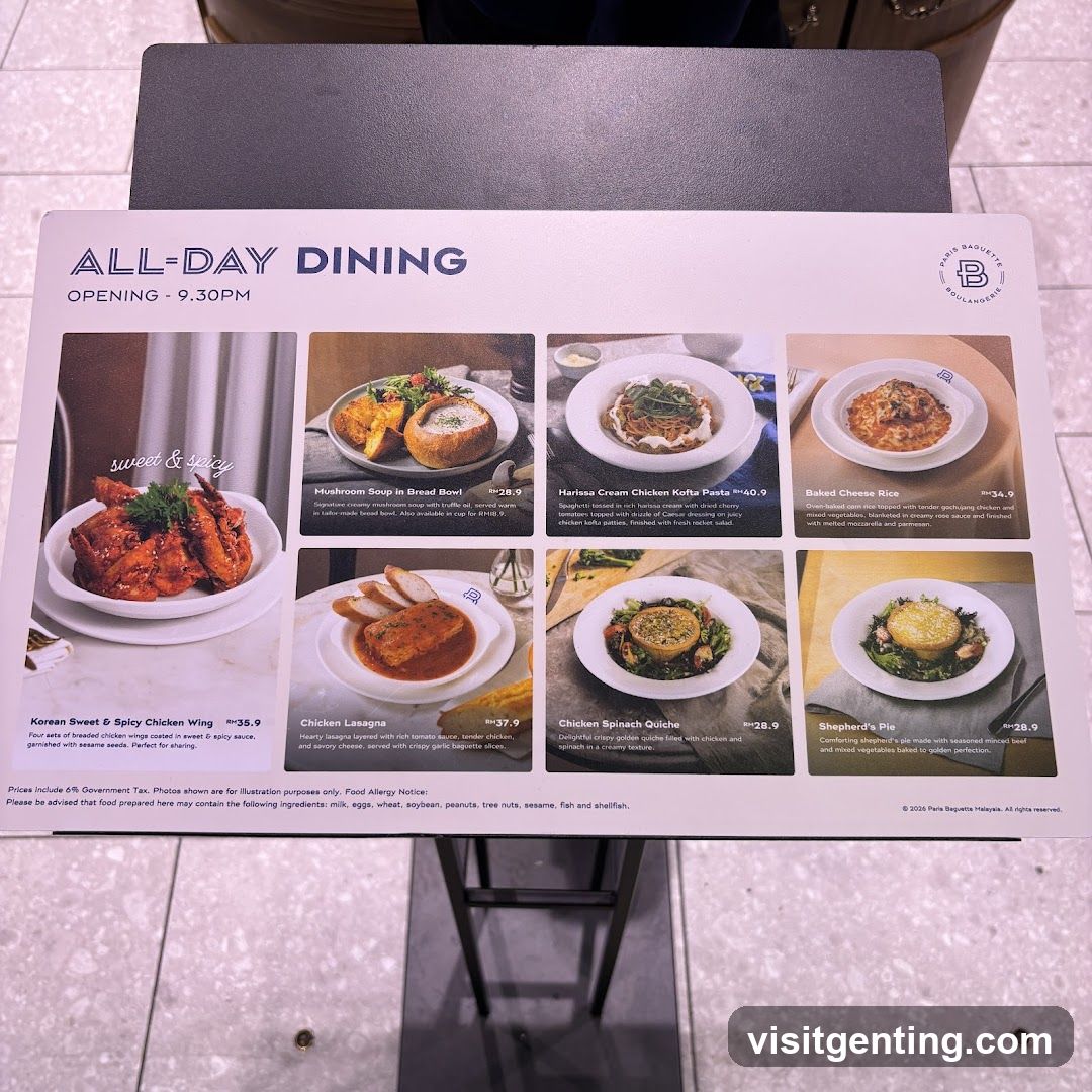 All-Day Dining Menu