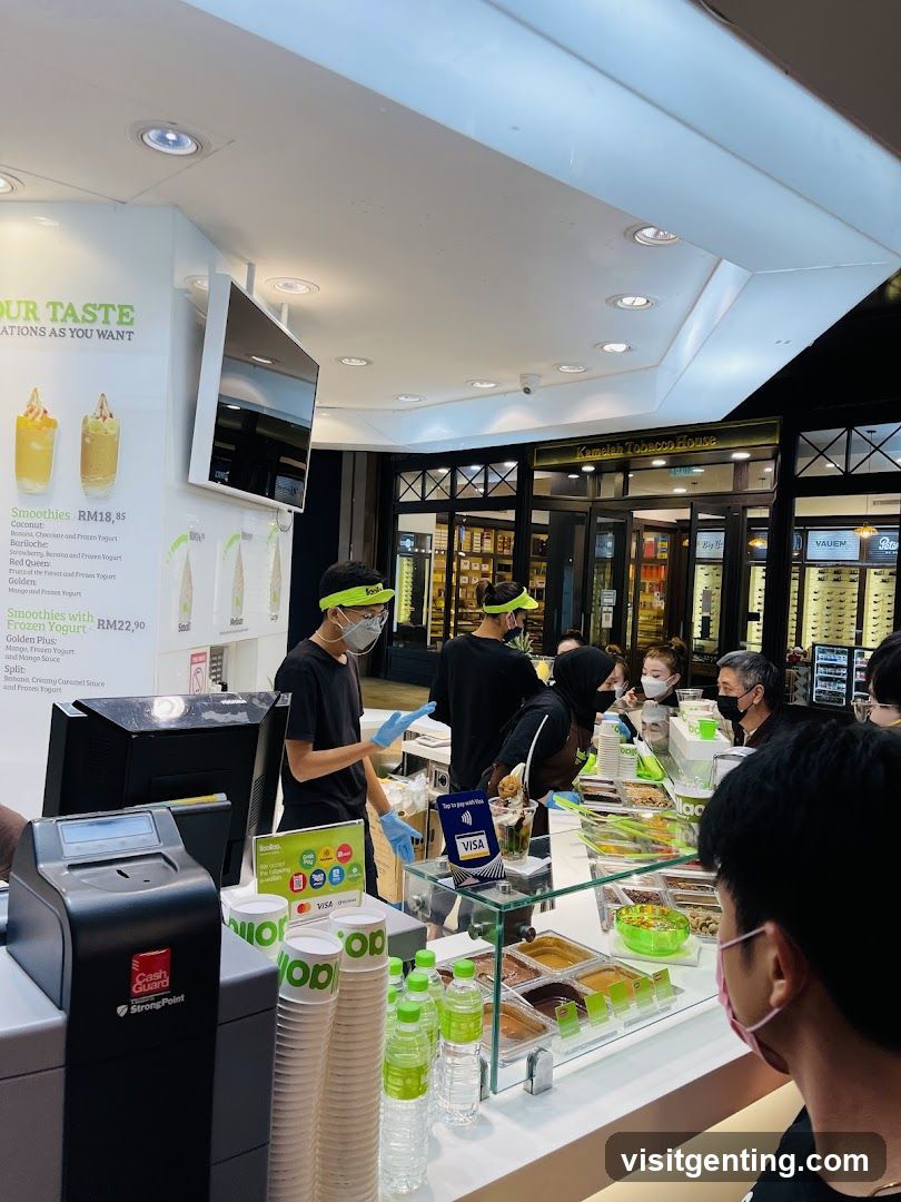 Interior of a beverage and food counter