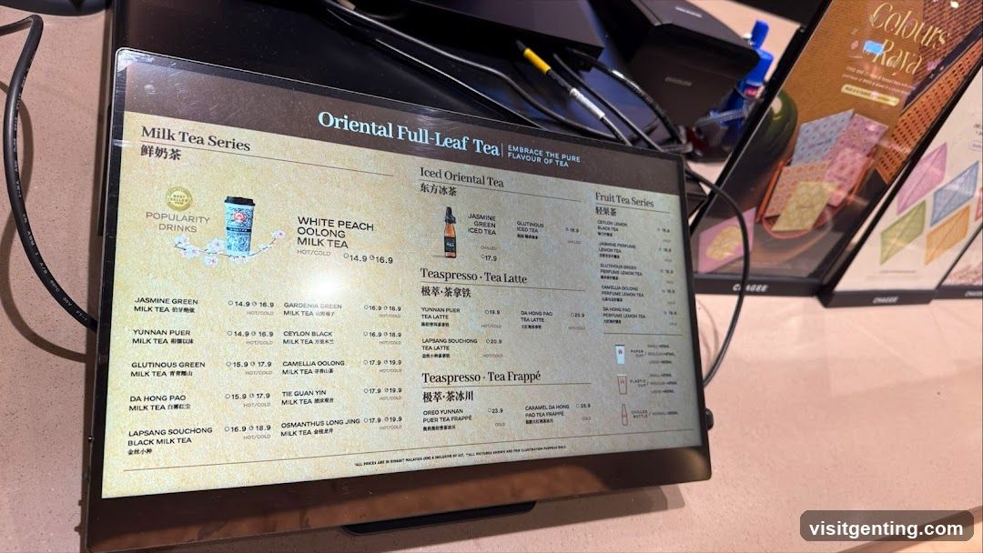 Oriental Full-Leaf Tea Menu Display