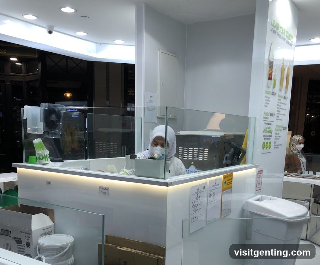 Interior counter area with staff