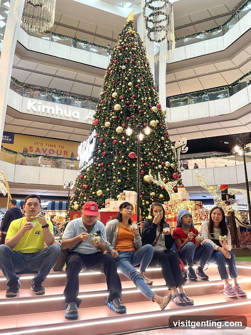 Group at Christmas Tree in Mall