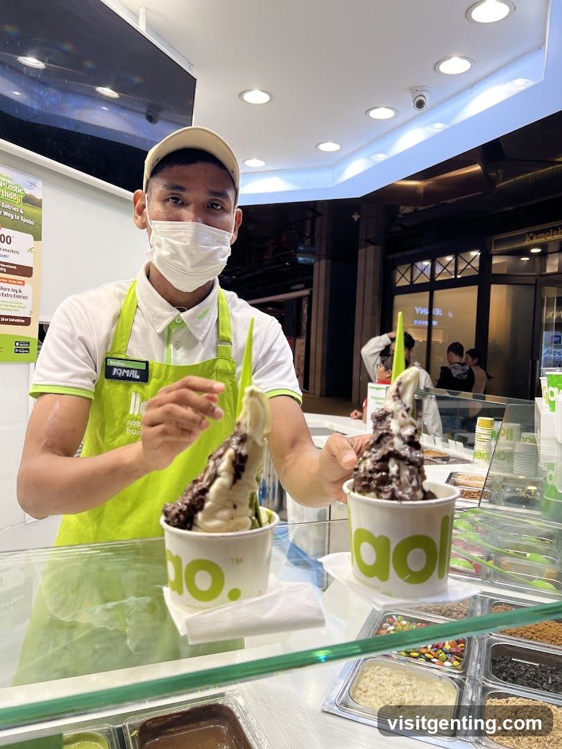 Staff at ice cream counter