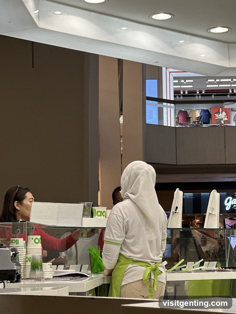 Interior of a shopping mall food counter