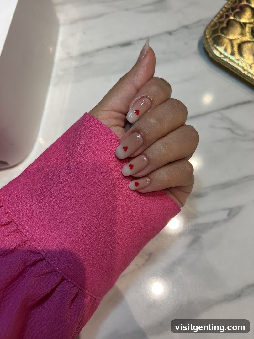Hand with Heart Nail Art