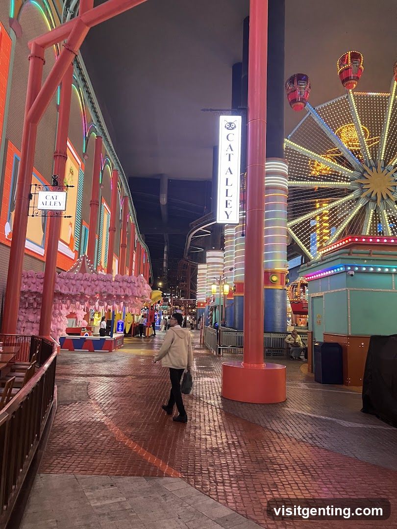 Indoor amusement park walkway
