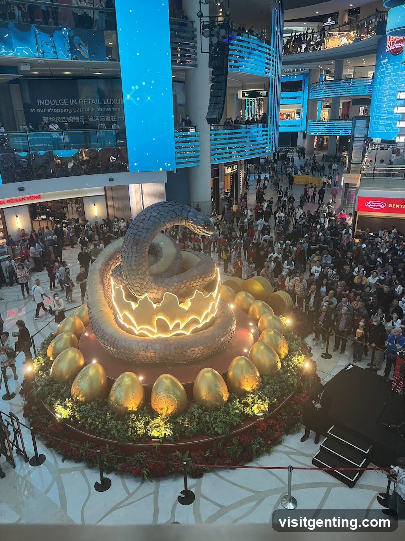 Shopping Mall Interior with Snake Display