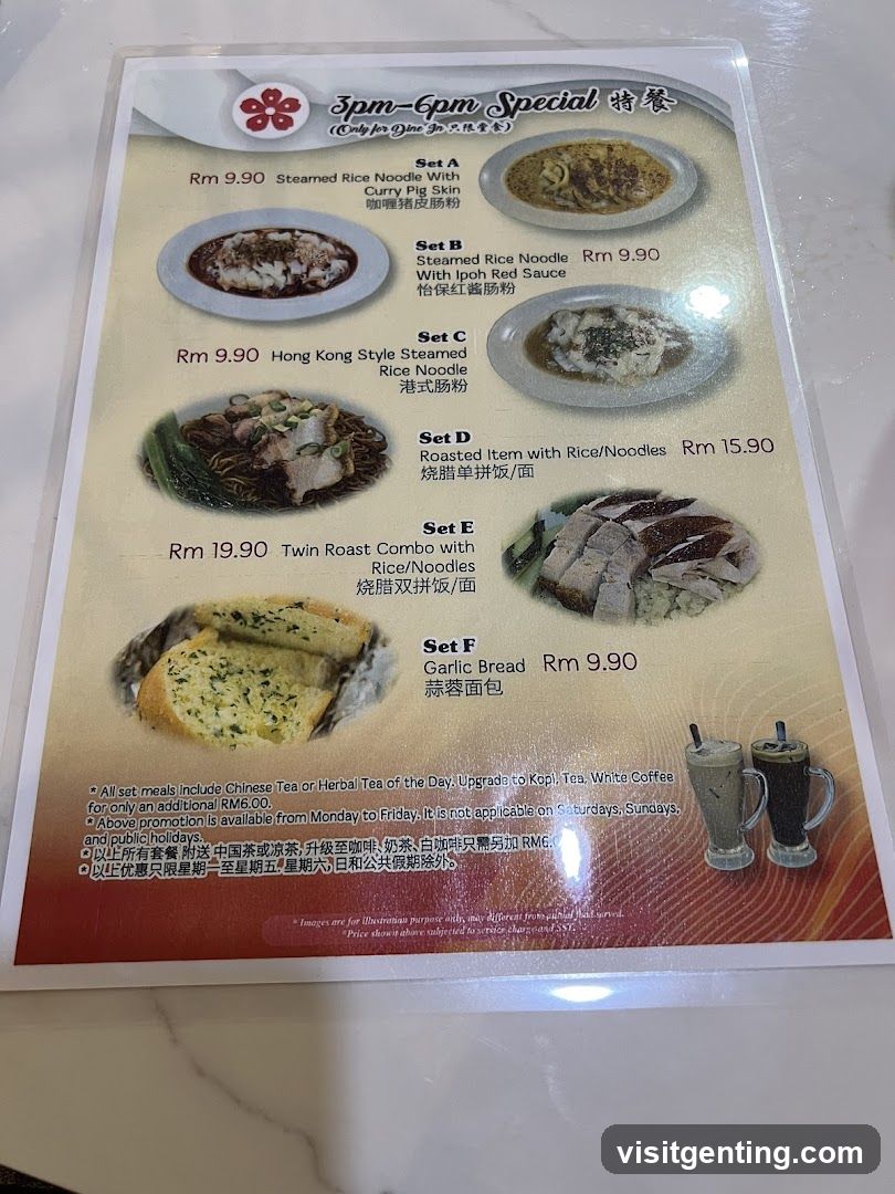 3pm-6pm Special Menu