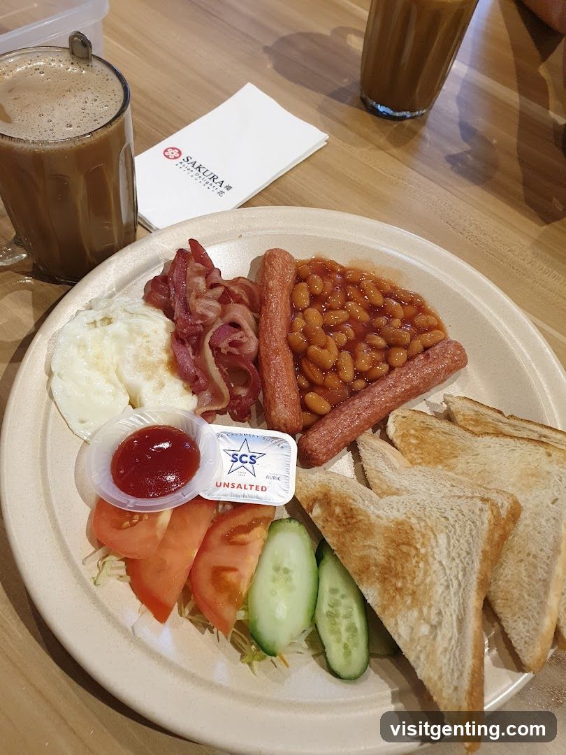 Breakfast Plate with Beverages and Napkin