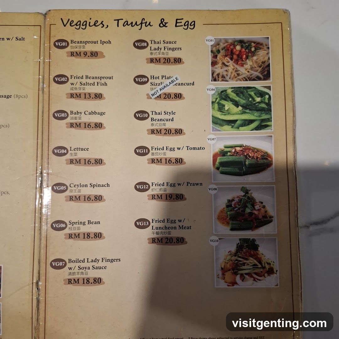 Veggies, Taufu & Egg Section