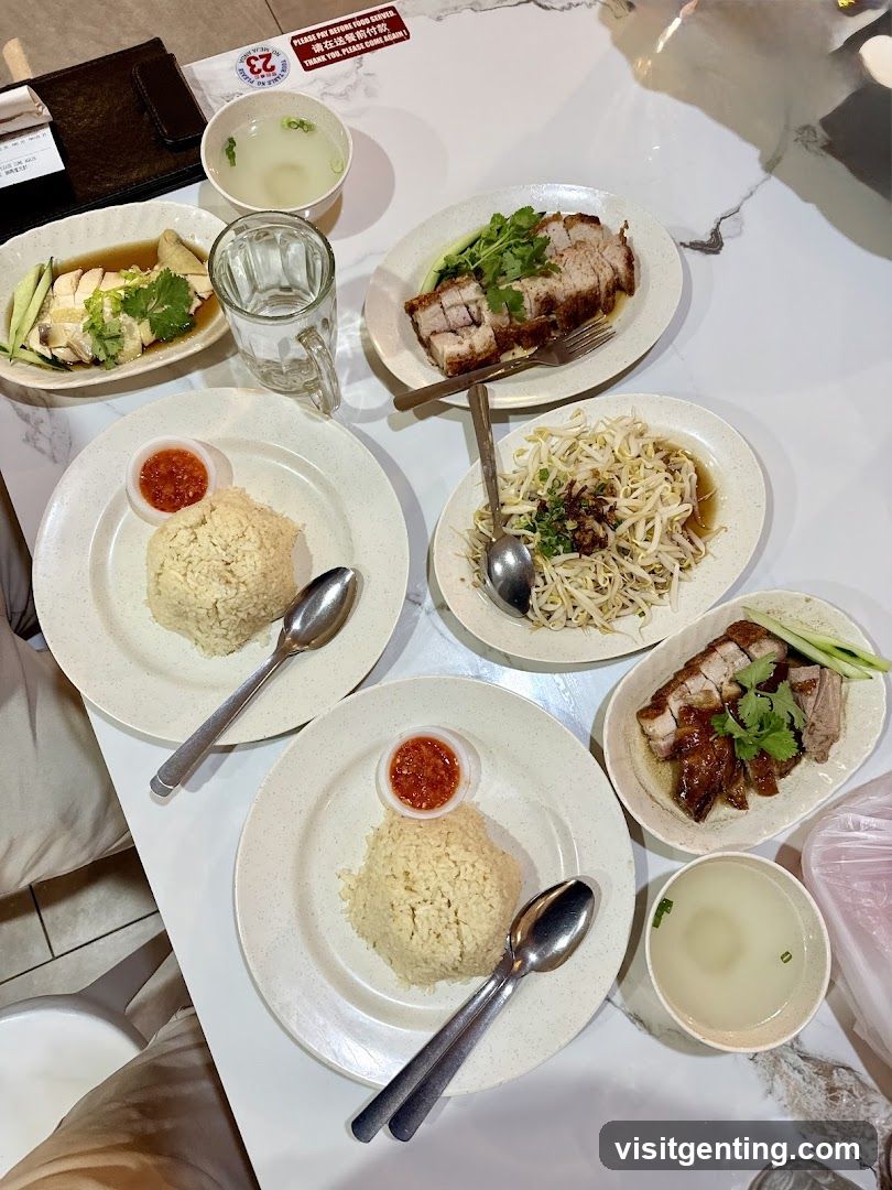 Table with Hainanese dishes