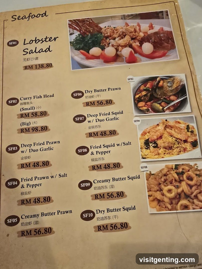 Seafood Menu