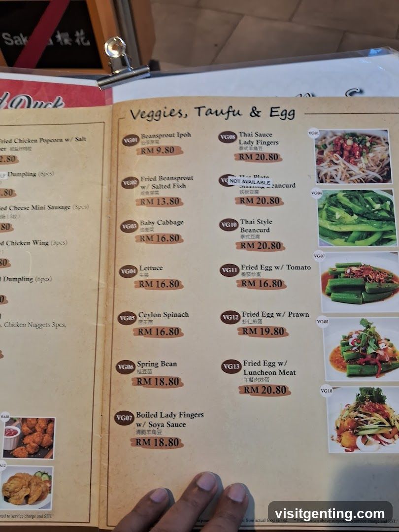 Veggies, Taufu & Egg Section